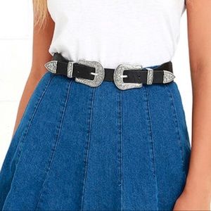 Double Buckle Western Belt